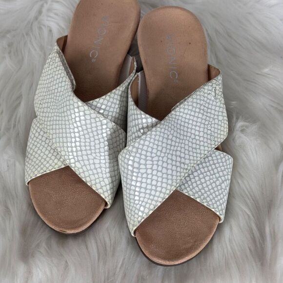 Vionic Leticia Women's Sandals Embossed Lizard Print Wedge Slide Size 6 - Picture 2 of 6